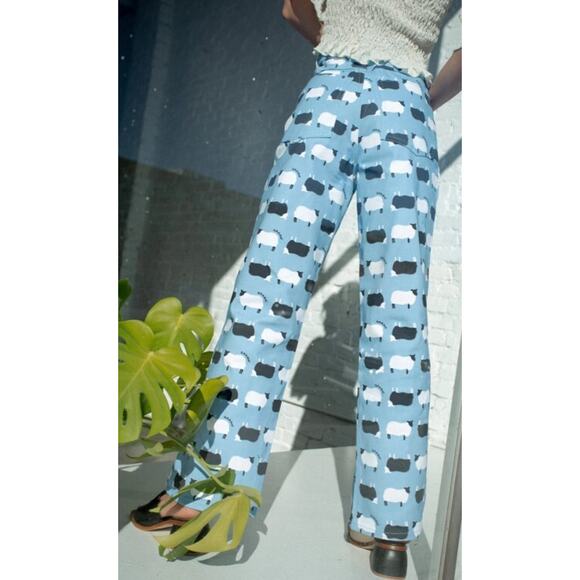 Lisa Says Gah 27 Jeans Robyn Counting Sheep High Rise Blue Slim Waist Slight Leg - Picture 2 of 11